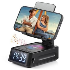 Gifts for Men Women, Phone Stand with Bluetooth Speaker Clock, Birthday Gifts