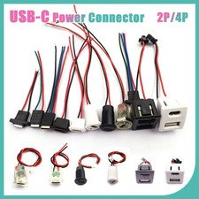 2/4P USB C Power Connector Socket Female USB-C Port Charge Interface Panel Mount