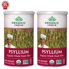 ORGANIC INDIA Psyllium Husk Powder | Organic Fiber Supplement | 12 oz x 2 Pack