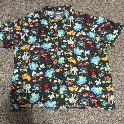 Rare Disney Pixar Fest Button Up Shirt Toy Story Cars Incredibles Size XXLarge