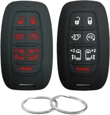 Silicone Rubber Key Fob Cover Compatible with 7 Buttons 2017 2018 Black 