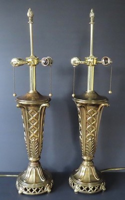 Vintage Berman Brass Lamps - Neoclassical Berman Lamps -Hollywood Regency - 30''