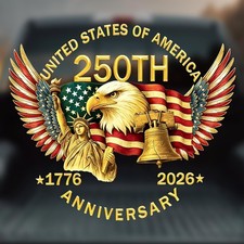 2PCS America 250th Anniversary Car Window Decal Sticker 1776-2026 American Ind