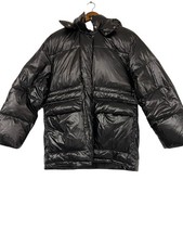 Zara Girls Puffer Jacket 13-14 yrs 164 cm Black Down Feather Hooded 0562/705 NWT