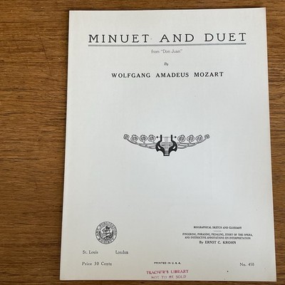Minuet & Duet~Don Juan~Mozart~Progressive 400 Series~458~Art Publication Society