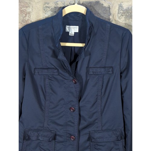 Talbots Collection Jacket Wolman's 14 Blue Nylon Lined Career Work Minimalist - Picture 3 of 12