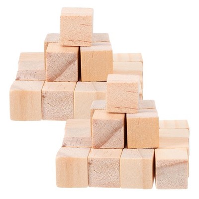 200 Pcs Mini Wooden Blocks Unfinished 1 cm for Crafts Kids Preschool