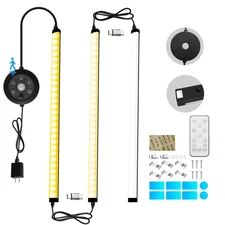Black Plug in Under Cabinet Light bar with Motion Sensor, Dimmable, Remote Co...