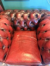 Vintage Oxblood Red Leather Chesterfield Club Chair Armchair