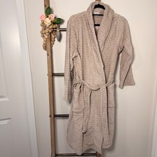 Ulta Lounge Plush Waffle Knit Robe Bathrobe Beige Cozy Loungewear Large XL