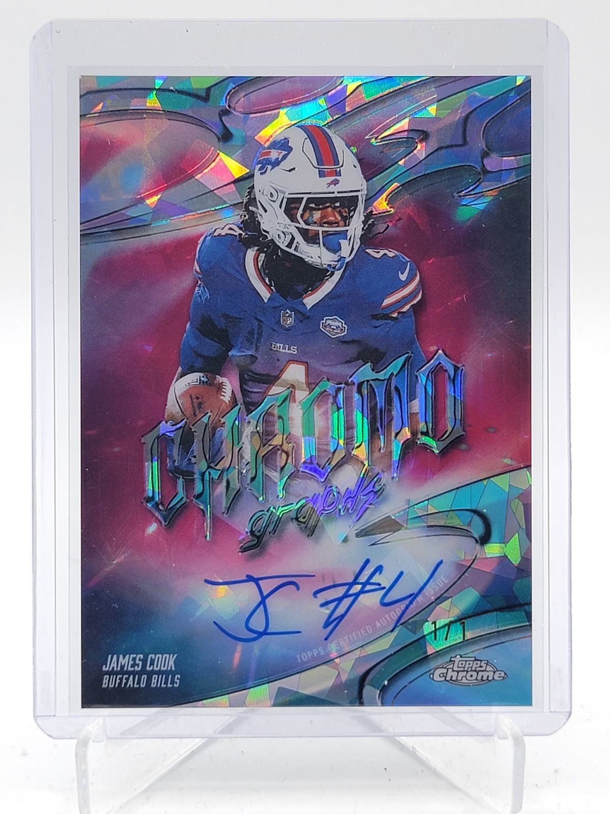 JAMES COOK 2025 TOPPS CHROME SAPPHIRE CHROMOGRAPHS AUTO PADPARADSCHA 1/1 Q5692