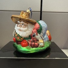 Vintage JTTW Hoe, Hoe, Hoe Gardening Santa. 2001. Damaged Box. Rare. Made In EU.