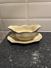 Vintage Johnson Brothers Victorian Gravy Boat With Attached Plate