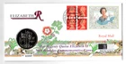 GB 1996  QEII 70th Birthday £5 Coin PNC FDC and Label WS47160