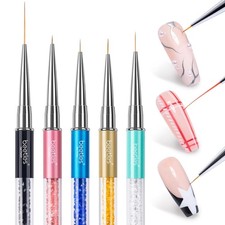 5Pcs Nail Art Liner Brush Set Gel Polish Painting Drawing Pen Tool Kit