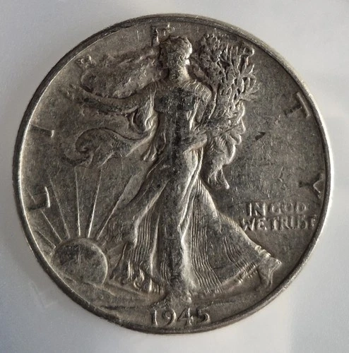 1945 Walking Liberty Silver Half Dollar | Philadelphia | Fine+