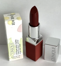 Clinique Pop Matte Lip Colour + Primer # 02 Icon Pop Lipstick 3.9 g New