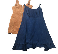 Lot of 2 Blashe & Old Navy Womens Sleeveless Dresses Sz S Corduroy Denim Zip