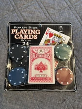 Older Poker And Playing Card Set With Chips In Package