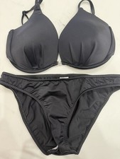 Venus Black Booster 'V' Logo U/W Bikini Top D  Bottoms 6 perfect