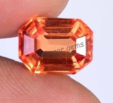 3.75 Ct Natural Mandarin  Spessartite Garnet Emerald Certified Loose Gemstone