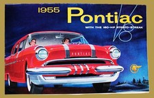 1955 PONTIAC ALL MODELS AUTOMOBILE CAR ADVERTISING SALES BROCHURE VINTAGE
