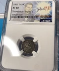 1861  H10C LIBERTY SEATED HALF DIME  NGC XF40