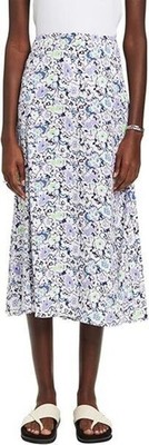 Esprit Damen Floral Midirock mit Blütenmuster und Schlitz Stretch Gr. 36 38