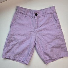 Janie and Jack Boy Chambray Cotton Linen Shorts Adjustable Waist Size 5 Lavender