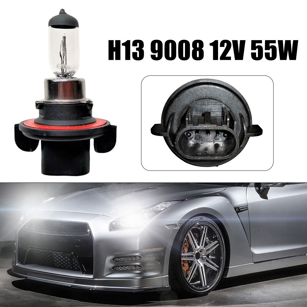 1PCS H13 Halogen Headlight Bulb for Car Quartz Material Clear White Light