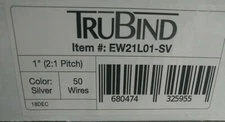 1 in. 2:1 Silver Twin Loop Binding Wires (50/bx) EW21L01-SV