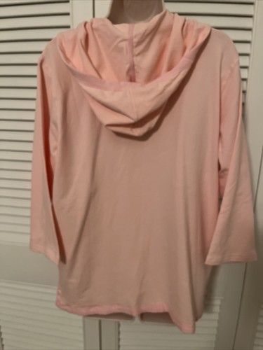 Quacker Factory Pink Full Zip Front Hoodie Attached Tank Size Large 3/4 NWT - Picture 5 of 8