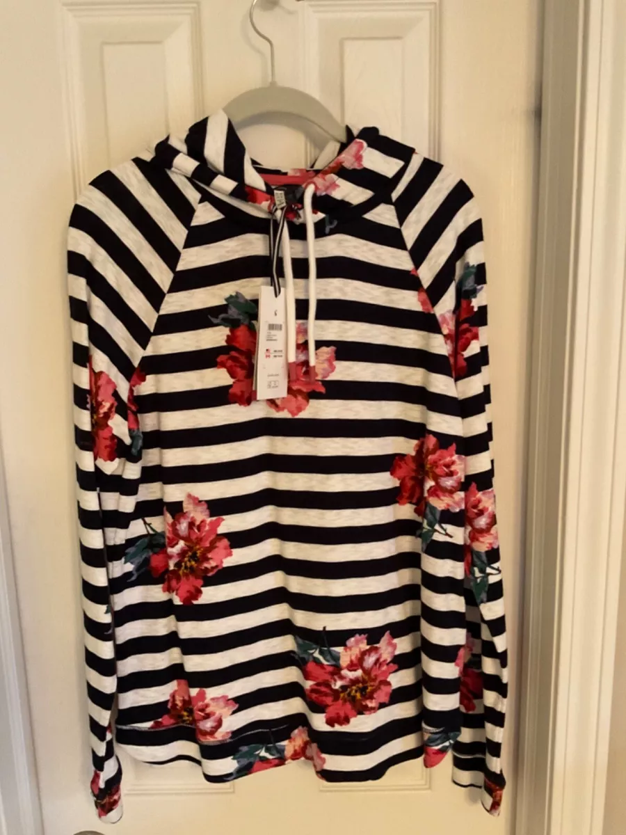 JOULES WOMEN S MARLSTON PRINT HOODIE HEAVY COTTON SIZE 14R NWT