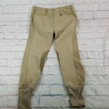 Horseback Riding Breeches Pants Womens Equine Couture Knee Pad Size 30 Khaki Tan