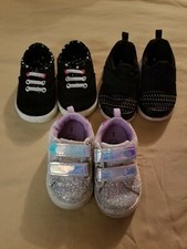 Lot Of 3 Toddler Girls Sneakers, sizes 3 and 4