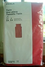 Ikea BRIGHT RED Twin Size Duvet Cover w/ Pillowcase Dvala Twin for Twin size bed