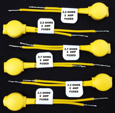 6 gemischte 2,2 2,7 3,3 Ohm SRS Airbag Emulator Widerstände 0,25 W 2 Amp abgesichertes Werkzeug