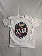 Monster Jam World Finals XVIII Las Vegas White Short Sleeve Shirt Youth Medium 