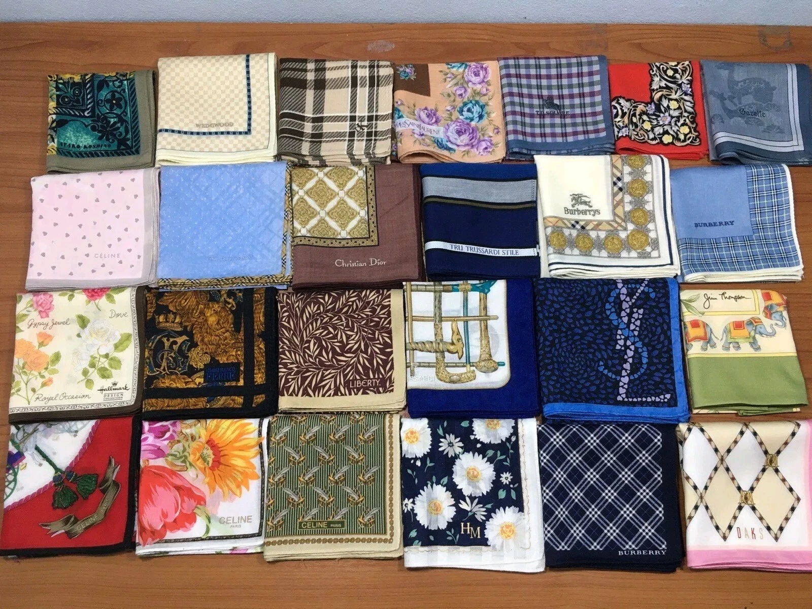25 pièces mouchoirs Christian Dior 100% coton mouchoirs poche écharpe multicolore
