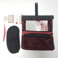 Swiss Airline First Class Victorinox Black Amenity Overnight Folded Cover