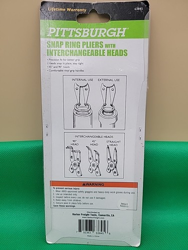 Snap Ring Pliers By PITTSBURGH with Interchangeable Heads PN: 63845 - Bild 2 von 2