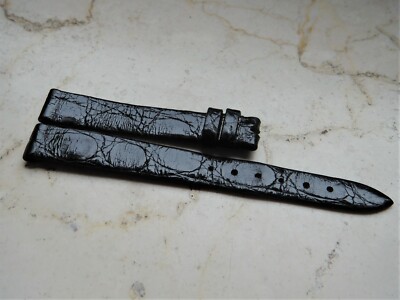 Corum Kroko Armband Strap Alligator 11/10mm schwarz 100/65mm lang wie neu