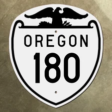 Oregon route 180 highway marker road sign shield eagle Eddyville Blodgett 15x17
