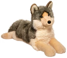 Niko DLUX 26" Wolf Douglas Cuddle Toy Sitting Plush Stuffed Animal grey brown