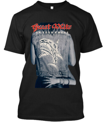 New Popular! Great White On Your Knees American Vintage Art Logo T-Shirt S-5XL