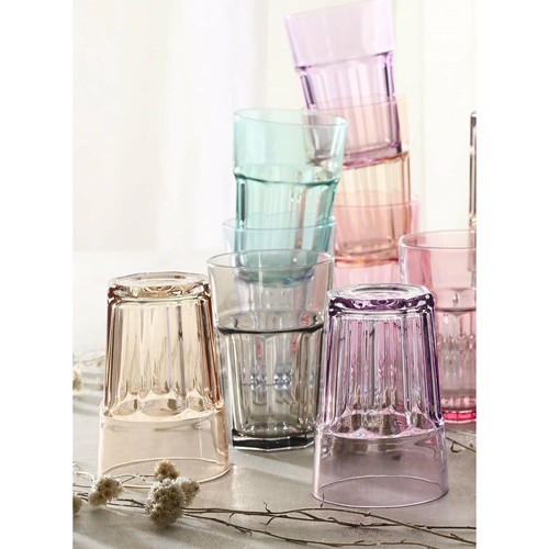 Beverage Glasses Set of 6, Drinking Glasses, Highball Colorful Kitchen Glassware - Picture 2 of 12