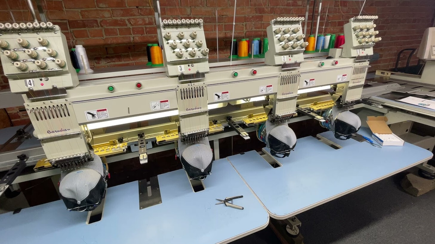 BARUDAN 4 HEAD EMBROIDERY MACHINE / 9 NEEDLE / 9 COLOR / USED eBay