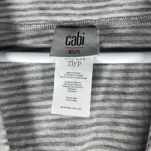Cabi Womens Cape Gray White Striped Polka Dot Reversible Size XS Polyester Blend - Picture 6 of 10