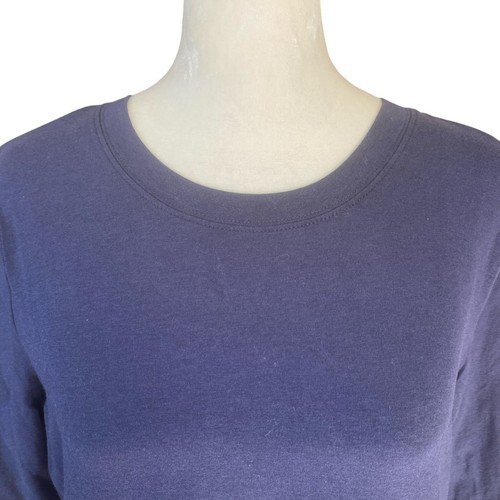 Belle by Kim Gravel navy blue short sleeve crewneck casual t-shirt size small - Picture 5 of 7