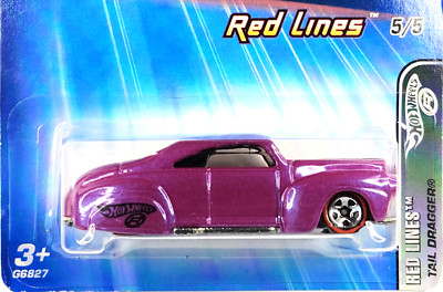 2005 Hot Wheels 1:64 Red Lines 5/5 Tail Dragger IRIDESCENT Magenta #100